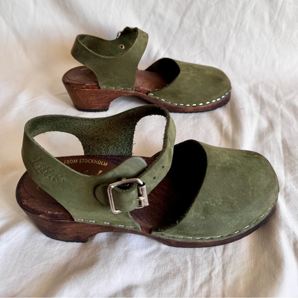 Lotta from Stockholm Low Wood Green Oiled Nubuck on Brown Base Seconds suze 5 - Picture 3 of 15